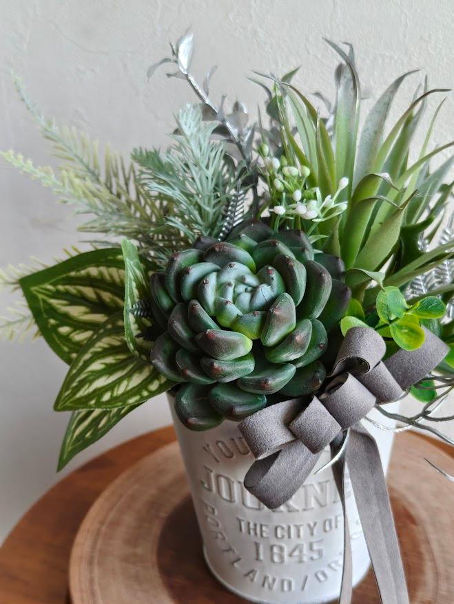 多肉植物のグリーンアレンジメント　観葉植物　男前インテリア　開店祝い　開業祝い　店舗　誕生日　お祝 | 8枚目